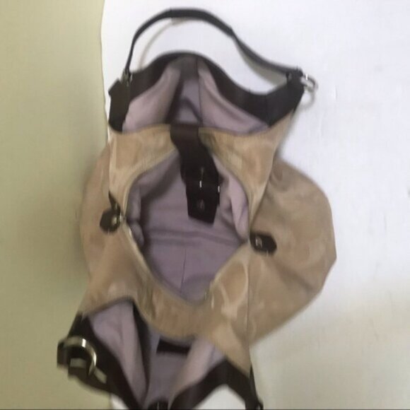 Coach Soho Lyn Signature Leather CC Shoulder Bag Hobo Zip Pockets Neutral Tote - Picture 5 of 16